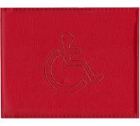 All in HERE Leather PU Disabled Disable Badge Hologram Safe Parking Holder Wallet (Red)