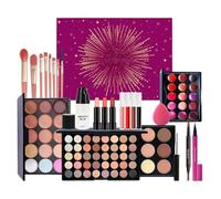 All In Makeup Collection - Full Starter Kit for Girls And Women | Eyeshadow Palette With Lip Colors Brushes & Applicators for Beginners Teens Festive Special Events And Travel, 7.92 x 4.76 inches