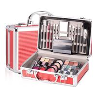 All In Makeup Set | Portable Travel Make Up | Makeup Sets For Women | Makeup Sponge Kit | Make Up Starter Kit With Storage Bag | Makeup Gift Set For Teenage | Fashionable Metal Briefcase | Make