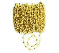 All in ONE 10M/32FT Roll of Gold Color Beads Pearl String Bead Chain for DIY Craft Decorating Wedding Party Supplies (Gold 8mm Faceted Bead)