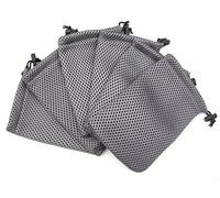 All in One 6pcs Grey Nylon Mesh Drawstring Bag Pouches for Mini Stuff Cellphone Mp3 10x15cm (4x6 Inch)