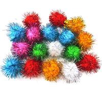 ALL in ONE Assorted Color Glitter Sparkle Pom Poms for Craft DIY (45MM)