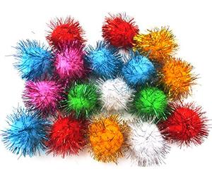 ALL in ONE Assorted Color Glitter Sparkle Pom Poms for Craft DIY (45MM)