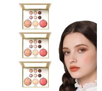 All-in-One Baked Makeup Palette, Baked Powder Face Palette for Women, Complete Full Face Pastel Plate, Blush Highlighter Bronzer Kit for a Smooth, Natural Finish, Ideal Makeup Kit. (3 Boxes)