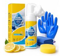 All-in-One Cleaner Kit with Wipe & Sponge, All-Purpose Rinse-Free Foam Cleaner Spray Breaks down Stubborn Dirt Fast, Foam Cleaner Multi Purpose Works on Kitchens, Bathrooms, Car Interior & More (1PC)