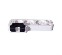 All-in-One Coffee Tamping Station Stand for Portafilter Holder and Tamper Storage ABS Material Black 25x7.5cm(White)