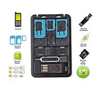All in One Credit Card Size Slim SIM Adapter Kit With TF Reader & Tray Eject Pin, SIM Holder, Micro SD Holder Feature