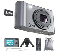 All-in-One Digital Camera with 48MP 1080p Photography and Full HD Video for Vlogging | 16x Zoom, 2.4" IPS Screen | 32GB Micro SD Card, Tripod and Extra Battery Included | ClicKid CAM20