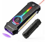 ALL-IN-ONE EDC Flashlight: 1800-Lumen Magnetic Work Light, UV Blacklight Detector, Red Light Beam, 48H Runtime, IPX6 Water Resistant, USB-C Fast Charge - Perfect for Mechanics, Hiking, Emergency