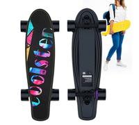 All In One Electric Skateboard & Beginners - Maximum Speed 25km/H-W, Brushless Motors, 30% Hill Climb, Led Remote W/4-Speed Control, 220lbs Capacity,B
