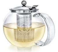 All-in-One Glass Teapot and Tea Kettle - Heatproof Borosilicate Glass Tea Maker with Removable Stainless Steel Loose Tea Infuser - Classica Stovetop Tea Pot (40 oz / 1200 ml)