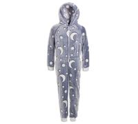 All In One Glow In The Dark Hooded Onesie Camille Grey 12-14 Years