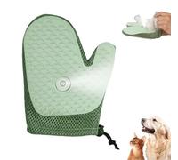 All-in-One Grooming Mist Glove for Pets, Electrostatic Gloves for Pet Grooming, 2-in-1 Self-Cleaning Brush & Hydrating Spray Glove, Reusable Quick De-Shedding, Cat Brush Glove for Dogs & Cats (Green)