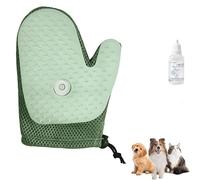 All-in-One Grooming Mist Glove for Pets, Pet Hair Removal Glove, Cat Grooming Brush Glove,Reusable Anti-Static Shedding Mitt,Soothing Micro-Fine Spray to Lock Dandruff and Loose Hair (Green)