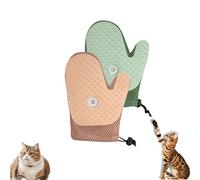 All in One Grooming Mist Glove for Pets, Spray Massage Brush Gloves, Pet Hair Remover Electrostatic Gloves, 3-in-1 Reusable Tool for Dogs, Prevent Hair from Flying Around (Pink&Green)