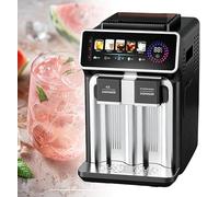 All-In-One Ice Maker with Water Dispenser,15kg Daily Output,12 Bullet Cubes in 6-10 Minutes,Crushed Ice Mode,5°c Cold Water,5 Operating Modes,Compact Design for Home