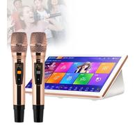 All in One Karaoke Machine, Desktop KTV Player, 18.5 Inch Touch Screen Phone Remote & App Control Cloud Download Songs, for Home Use, Parties, KTV Venues,500G