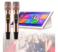 All in One Karaoke Machine, KTV Singing Chinese Karaoke Player, Touch Screen Phone App Control Cloud Download Songs with Mic, for Family Bar Party,White-1TB