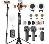All-in-One Kit 71" Auto Tracking Tripod for iPhone, 2 Lights & 2 Microphone