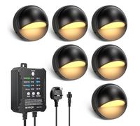 All-in-One Low Voltage LED Deck Lights Kit, 8 Pack IP67 Waterproof Step Lights with 24W Transformer Sensor and Timer, Landscape Lighting 3000K Deck Stair Light Waterproof Outdoor for Fence Post Patio