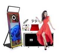 All-in-one Magic Mirror Photobooth Machine for Selfie 65inch to Record Vital Moments, 32inch Touch Screen, Built-in Mini PC, Ideal for Birthday Parties, Wedding, Ceremony (Black, Photo Booth)