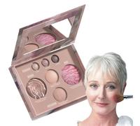 All-In-One Makeup Kit - Baked Foundation Makeup Set - Baked Starter Kit Palette That Includes Bronzer, Blush, 2 Highlighters And 3 Eyeshadows - Multi Functional Makeup Palette For Women Girls Gift