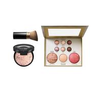 All-in-one Makeup Kit Baked Starter Kit,Baked Balance Blush Palette Starter Set,Brighten Powder Foundation,Multi-Functional Full Size Makeup Gift For Women Girl,Retractable Angled Brush (D)