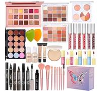 All in One Makeup Kit, Make Up Gift Set for Women, Makeup Kit for Women Full Kit, Includes Foundation Face Primer Eyeshadow Concealer Liquid Blush Lipgloss Eyeliner Mascara Cosmetic Brushes Set