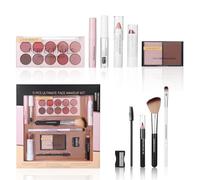 All in one Makeup Set - Cosmetic Make Up Starter Kit with Eyeshadow Palette, Mascara, Lipstick,Eyeliner Pencil - Make up Full Kit for Teenager Girls,Make-up Set for Women, with 3PCS Brushes