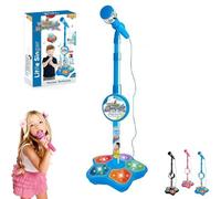 All in One Microphone Toy,2026New Children's Microphone Toy Built-in Music,Colorful Lights,Echo Effects,with Adjustable Height Stand,Karaoke Toys Gift for 3-8 Year Old Boy,Girls,Kids,Toddlers (Blue)