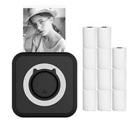 All-in-one Multifunction Portable Photo Printer Instant with Connection for Smartphone 203 DPI High Resolution Built-in 1000mAh Battery No Ink Cartridge Includes 11 Rolls Compatible iOS Android Study