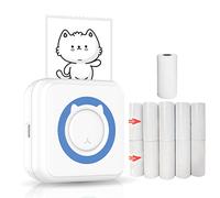 All-in-one Multifunction Portable Photo Printer Instant with Connection for Smartphone iOS Android 203 DPI High Resolution Built-in 1000mAh Battery No Ink Cartridge Includes 11 Rolls Easy to Carry Stu