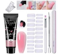 All-in-One Pink Poly Gel Nail Extension Kit With Slip Solution for Beginners - 15ml Builder Gel