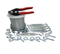 All In One Plant Training Steel Wire Rope Kit 1 - 50 Metres ( Wire - Loop Clamps - Turnbuckles - Screw Eyes - Cutters )