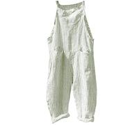 All In One Playsuit Women, Cotton Dungarees Women Baggy Wide Leg Pants Jumpsuit Playsuit Casual Loose Jumpsuit Wide Leg Long Pants Fashion Cotton Linen Dungarees With Pockets Overalls