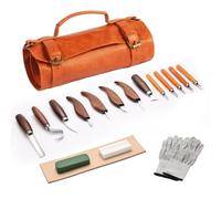 All-in-One Professional Wood Carving Kit with PU Storage Bag,Carbon Steel Knives, Ergonomic Handles, Ideal for Whittling, Sculpting & DIY Projects