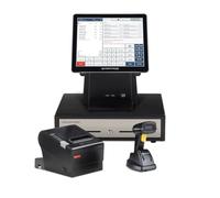 All-in-One SmartPOS-129 Professional Cash Register for Small Business, POS Bundle Includes: Cashier Touch Screen Monitor, Customer-Facing Display, Cash Drawer, Scanner, Printer