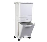 All-In-One Waste Separation Bin - Garbage Can - Recycling Pedal Bin - 42L Rubbish Capacity Trash - 4 Recycle Compartments