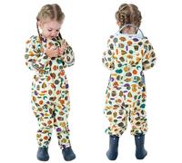 All In One Waterproof For Kids-Kids Rain Poncho With Reflective Cartoon Design Raincoat For Toddlers And Children