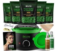 All-in-One Waxing Kit for Men - Complete Hard Wax Kit for Hair Removal, Body & Face, Home Waxing Warmer for Brazilian & Bikini, Includes Wax Pot, Wax Machine & Accessories