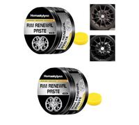 All-in-One Wheel Care & Restoration Paste Rim Renewal Curb Rash Repair Kit Multi-Purpose Scratch Remover Polish Chrome Aluminum Painted Alloy Wheels for Automotive Motorcycle Car Surface