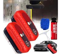 All in One Wipe on Oil Film Remover, Automotive Oil Film Cleaning Brush, Anti-Rain Fog Glass Cleaning Board, 2024 upgrade Glass Coating for Windshield with Remover (2pcs)