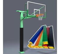 All in One Wrap Around Square Basketball Pole Padding 72" Tall, Self Adhesive Crash Cushion Pad for School Playgrounds