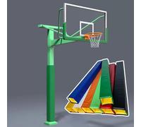 All in One Wrap Around Square Basketball Pole Padding 72" Tall, Self Adhesive Crash Cushion Pad for School Playgrounds