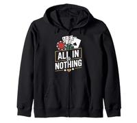 All In Or Nothing Poker Table Sunset Zip Hoodie