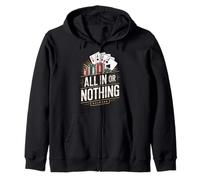 All In Or Nothing Poker Table Sunset Zip Hoodie