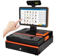 All-in- Screen POS Cash Register for Small Business, 15.6" Screen Monitor, Dual-core I5 CPU, 8GB DDR3 Memory, 128GB SSD, 58mm Printer, Cash Drawer A