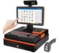All-in- Screen POS Cash Register for Small Business, 15.6" Screen Monitor, Dual-core I5 CPU, 8GB DDR3 Memory, 128GB SSD, 58mm Printer, Cash Drawer B