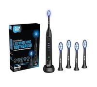 ALL IN Sonic LED Whitening Toothbrush and Replacement Heads Full Set - Blue & RED LED Light Technology - 4 Advanced Deep Cleaning Modes with a Timer - Adult Toothbrush - BPA Free and PHTHALATES Free