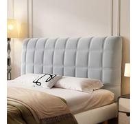 All-inclusive Bed Head Cover ,Bed Headboard Cover Protector Padded Velvet Dustproof Stretch Solid Color Quilted Bed Head Covers, For Twin Queen Full California King Size Beds(Light gray,200cm(79inch))